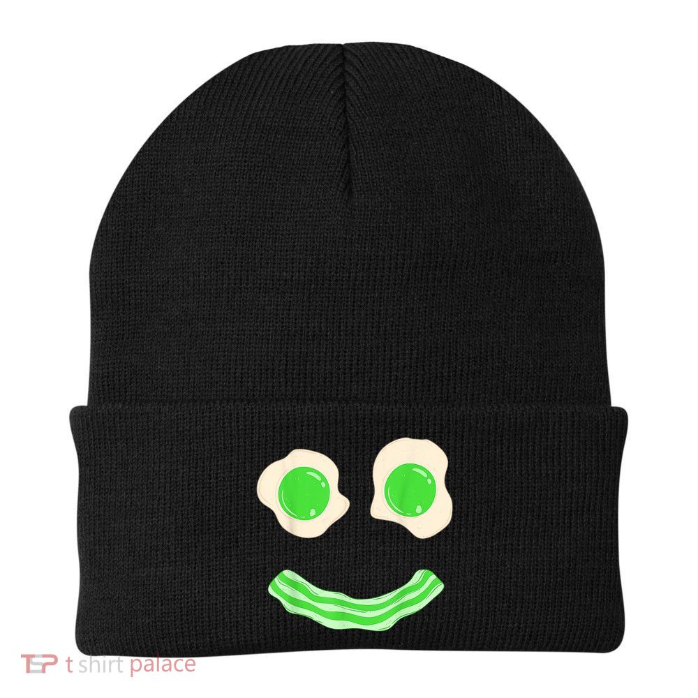 Green Eggs Ham Smile Face St Patrick's Day Beanie
