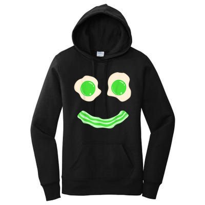 Green Eggs Ham Smile Face St Patrick's Day Women's Pullover Hoodie