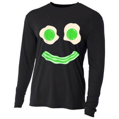 Green Eggs Ham Smile Face St Patrick's Day Cooling Performance Long Sleeve Crew