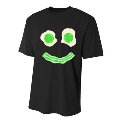 Green Eggs Ham Smile Face St Patrick's Day Youth Performance Sprint T-Shirt