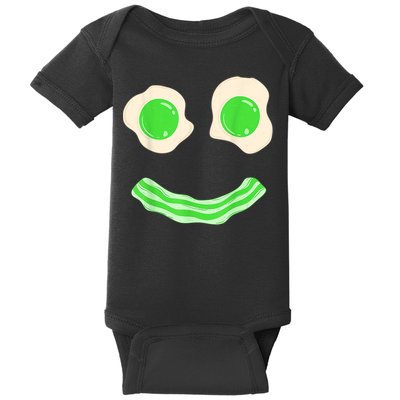 Green Eggs Ham Smile Face St Patrick's Day Baby Bodysuit