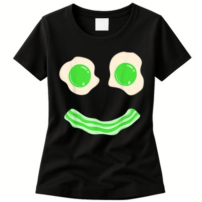 Green Eggs Ham Smile Face St Patrick's Day Womens T-Shirt