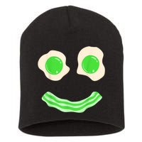 Green Eggs Ham Smile Face St Patrick's Day Short Acrylic Beanie