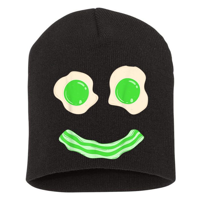 Green Eggs Ham Smile Face St Patrick's Day Short Acrylic Beanie