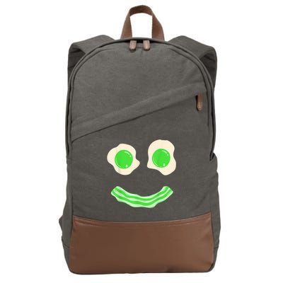 Green Eggs Ham Smile Face St Patrick's Day Cotton Canvas Backpack
