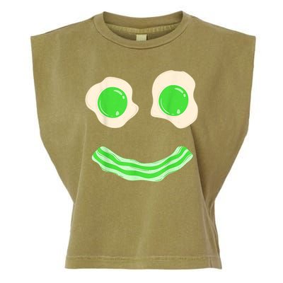 Green Eggs Ham Smile Face St Patrick's Day Garment-Dyed Women's Muscle Tee
