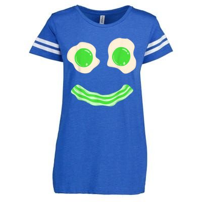 Green Eggs Ham Smile Face St Patrick's Day Enza Ladies Jersey Football T-Shirt