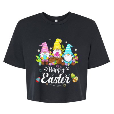 Gnome Easter  Happy Easter Outfit Easter Bella+Canvas Jersey Crop Tee