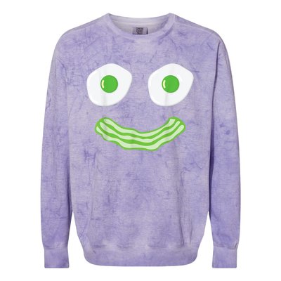 Green Eggs Ham Smile Face Brunch Breakfast Costume Colorblast Crewneck Sweatshirt