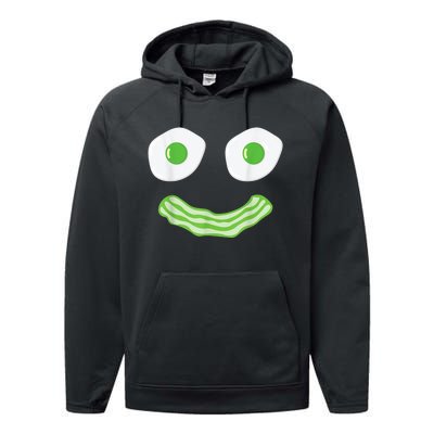 Green Eggs Ham Smile Face Brunch Breakfast Costume Performance Fleece Hoodie