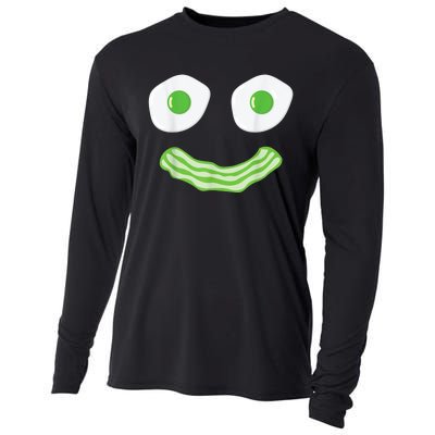 Green Eggs Ham Smile Face Brunch Breakfast Costume Cooling Performance Long Sleeve Crew