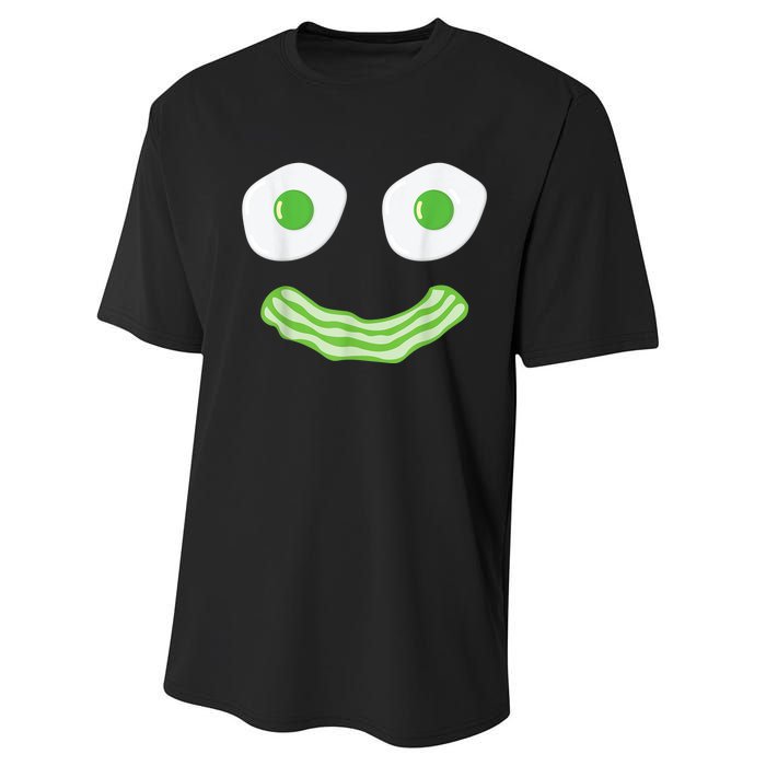 Green Eggs Ham Smile Face Brunch Breakfast Costume Performance Sprint T-Shirt