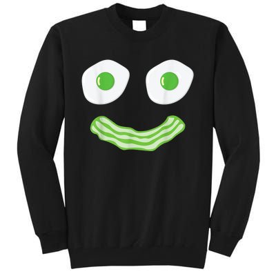 Green Eggs Ham Smile Face Brunch Breakfast Costume Tall Sweatshirt