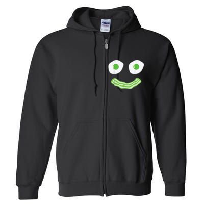 Green Eggs Ham Smile Face Brunch Breakfast Costume Full Zip Hoodie