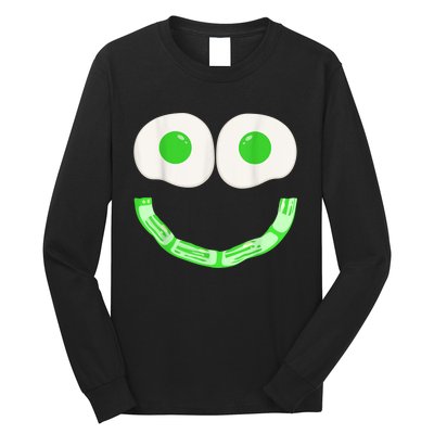 Green Eggs Ham Smile Face Brunch Breakfast Costume Long Sleeve Shirt