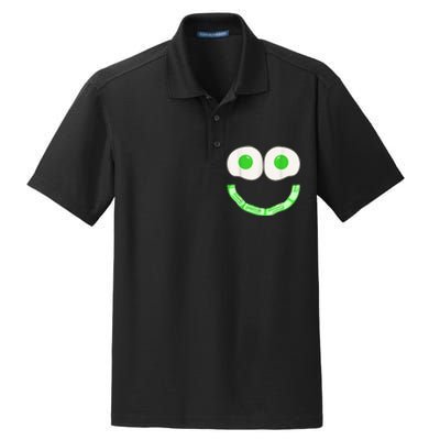 Green Eggs Ham Smile Face Brunch Breakfast Costume Dry Zone Grid Polo