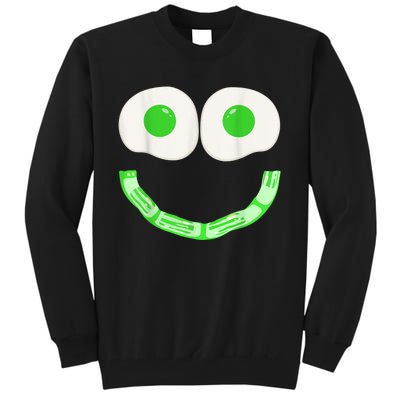 Green Eggs Ham Smile Face Brunch Breakfast Costume Tall Sweatshirt