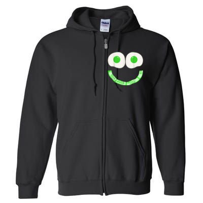 Green Eggs Ham Smile Face Brunch Breakfast Costume Full Zip Hoodie