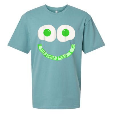 Green Eggs Ham Smile Face Brunch Breakfast Costume Sueded Cloud Jersey T-Shirt