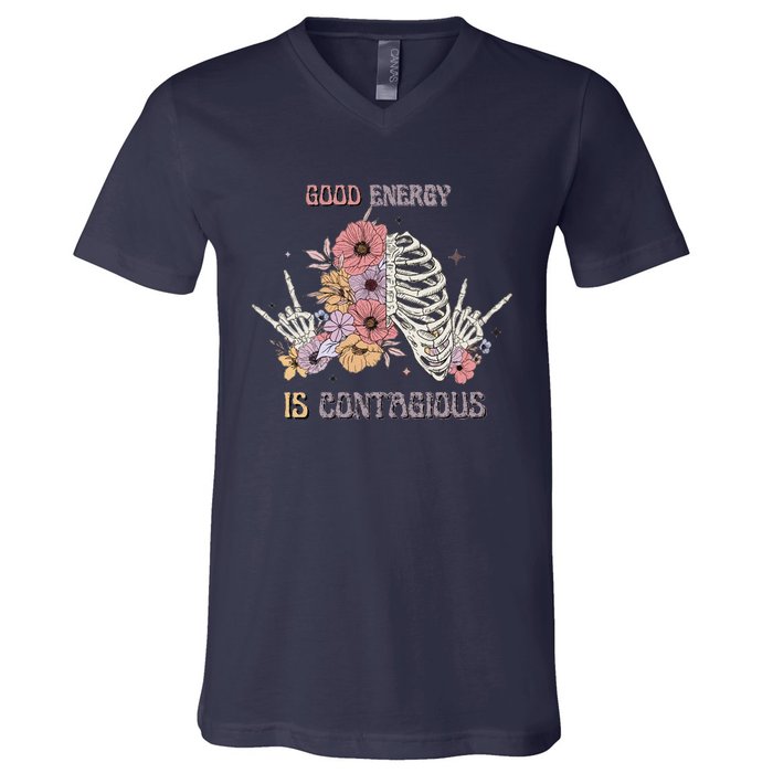 Good Energy Is Contagious V-Neck T-Shirt