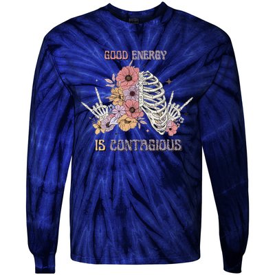 Good Energy Is Contagious Tie-Dye Long Sleeve Shirt