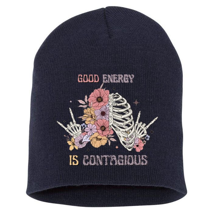 Good Energy Is Contagious Short Acrylic Beanie