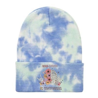 Good Energy Is Contagious Tie Dye 12in Knit Beanie