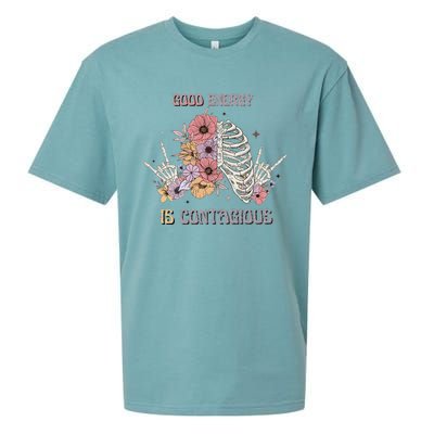 Good Energy Is Contagious Sueded Cloud Jersey T-Shirt