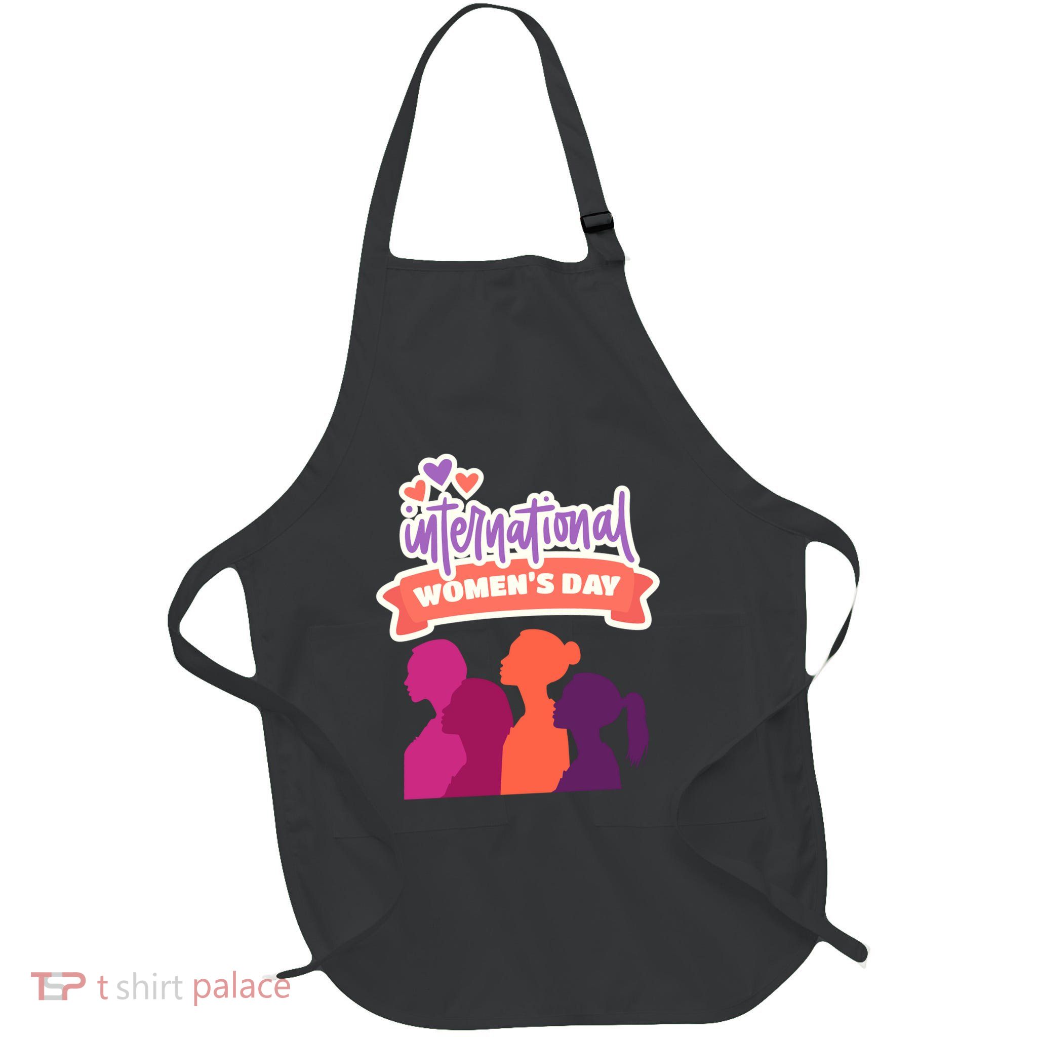 Gender Equality Inspire Inclusion International Women Day Full-Length Apron With Pockets