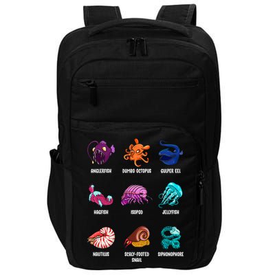 Gulper Eel Isopod Jellyfish Nautilus Octopus Hagfish Gift Impact Tech Backpack