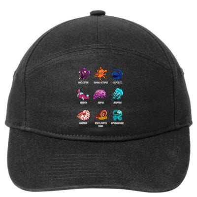Gulper Eel Isopod Jellyfish Nautilus Octopus Hagfish Gift 7-Panel Snapback Hat