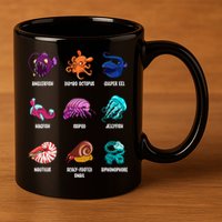 Gulper Eel Isopod Jellyfish Nautilus Octopus Hagfish Gift 11oz C Handle Ceramic Mug