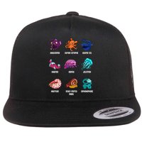 Gulper Eel Isopod Jellyfish Nautilus Octopus Hagfish Gift Flat Bill Trucker Hat