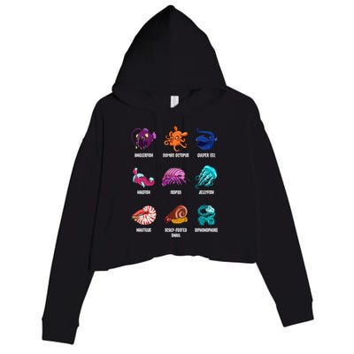 Gulper Eel Isopod Jellyfish Nautilus Octopus Hagfish Gift Crop Fleece Hoodie