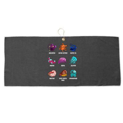 Gulper Eel Isopod Jellyfish Nautilus Octopus Hagfish Gift Large Microfiber Waffle Golf Towel