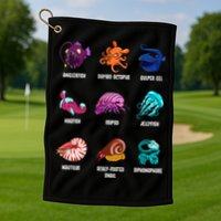 Gulper Eel Isopod Jellyfish Nautilus Octopus Hagfish Gift Golf Towel