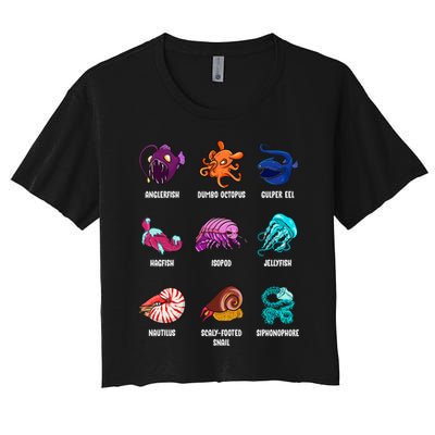 Gulper Eel Isopod Jellyfish Nautilus Octopus Hagfish Gift Crop Top