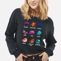 Gulper Eel Isopod Jellyfish Nautilus Octopus Hagfish Gift Cropped Pullover Crew