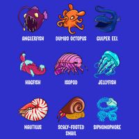 Gulper Eel Isopod Jellyfish Nautilus Octopus Hagfish Gift 16 in Basic Backpack