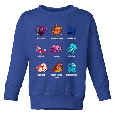 Gulper Eel Isopod Jellyfish Nautilus Octopus Hagfish Gift Toddler Sweatshirt
