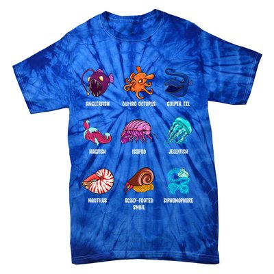 Gulper Eel Isopod Jellyfish Nautilus Octopus Hagfish Gift Tie-Dye T-Shirt