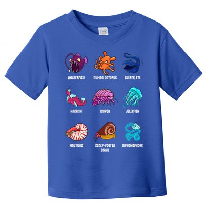 Gulper Eel Isopod Jellyfish Nautilus Octopus Hagfish Gift Toddler T-Shirt