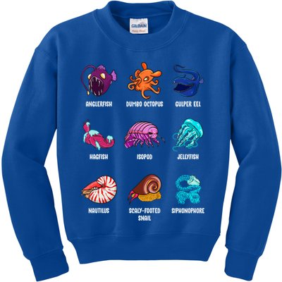 Gulper Eel Isopod Jellyfish Nautilus Octopus Hagfish Gift Kids Sweatshirt