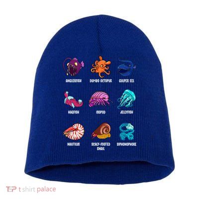 Gulper Eel Isopod Jellyfish Nautilus Octopus Hagfish Gift Short Acrylic Beanie