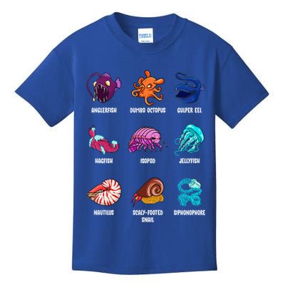 Gulper Eel Isopod Jellyfish Nautilus Octopus Hagfish Gift Kids T-Shirt
