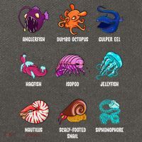 Gulper Eel Isopod Jellyfish Nautilus Octopus Hagfish Gift Cotton Canvas Backpack