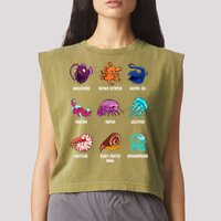 Gulper Eel Isopod Jellyfish Nautilus Octopus Hagfish Gift Garment-Dyed Women's Muscle Tee