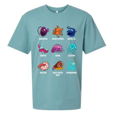 Gulper Eel Isopod Jellyfish Nautilus Octopus Hagfish Gift Sueded Cloud Jersey T-Shirt