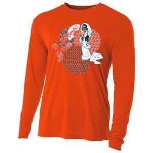 Geisha Fan Parasol Abstract Cooling Performance Long Sleeve Crew