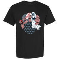 Geisha Fan Parasol Abstract Garment-Dyed Heavyweight T-Shirt